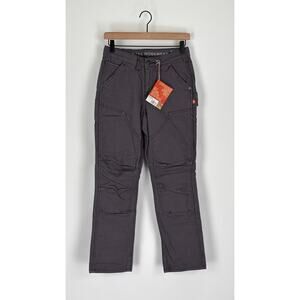 Dovetail Britt Work Utility Pant Dark Grey Canvas Womens Size 2 x 28 Inseam New